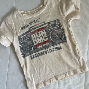 Rowdy Sprout Cream Short Sleeve Tee with Run DMC Graphic
